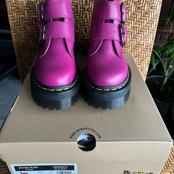 Dr. Martens Pink Devon Heart Platform Boots - Picture 9 of 9